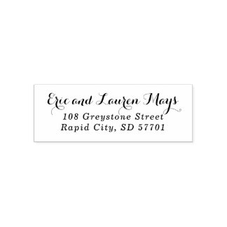 スクリプトスタイリッシュ差出人住所スタンプ セルフインキングスタンプ