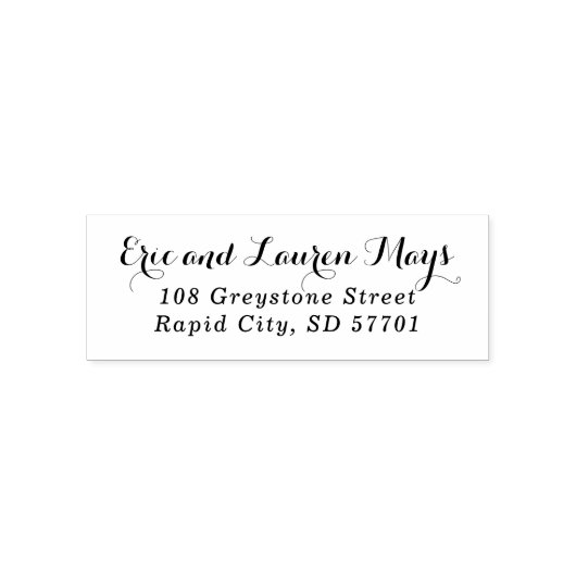 スクリプトスタイリッシュ差出人住所スタンプ セルフインキングスタンプ (デザイン)