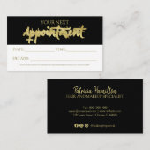 スクリプトスタイリッシュ手書きアポイントメントカード 名刺 (正面/裏面)