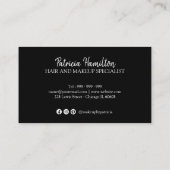 スクリプトスタイリッシュ手書きアポイントメントカード 名刺 (裏面)