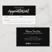 スクリプトスタイリッシュ手書きアポイントメントカード 名刺 (正面/裏面)