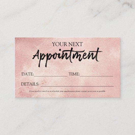 スクリプトスタイリッシュ赤面フォイルアポイントメントカード 名刺 (正面)