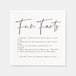 スクリプトスタイリッシュ |紫色のカラー見本おもしろいファクト スタンダードカクテルナプキン