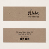 スクリプトスタッドイヤリングタンクラフト表示カード (正面&裏面)