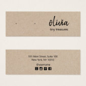 スクリプトスタッドイヤリングタンクラフト表示カード (正面&裏面)