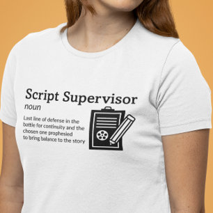 スクリプトスーパーバイザ定義ライトモード – ムービー Tシャツ
