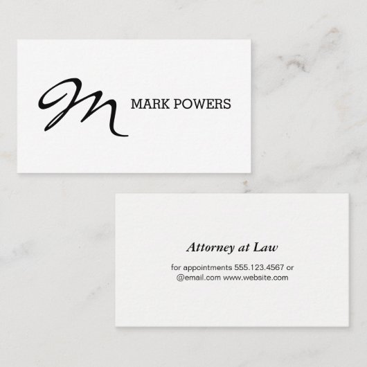 スクリプトタイプモノグラム 予約カード (正面/裏面)