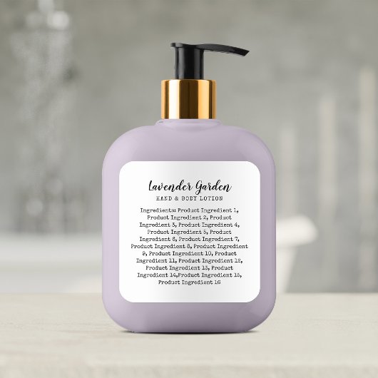 スクリプトタイプライターの材料リスト製品ラベル スクエアシール