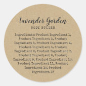 スクリプトタイプライターの材料リストKraftラベル ラウンドシール (正面)