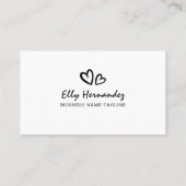 スクリプトタイプライターハートロゴブラックプロフェッショナル 名刺 (裏面)