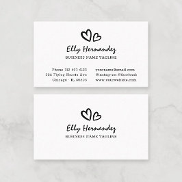 スクリプトタイプライターハートロゴブラックプロフェッショナル 名刺