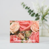 スクリプトタイプ&ピンクロース |サンキューカード ポストカード (スタンド正面)