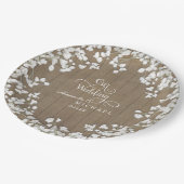 スクリプトタイポグラフィカントリー西ベビーズブレス ペーパープレート (アングル)