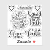 スクリプトタイポグラフィキリスト教信仰聖なる書物、 経典聖書 シール (シート)