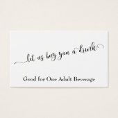 スクリプトタイポグラフィドリンクチケットと編集可能カラー (正面)