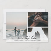 スクリプトタイポグラフィ日付を保存4フォトコラージュ セーブザデート (正面)