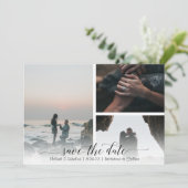 スクリプトタイポグラフィ日付を保存4フォトコラージュ セーブザデート (スタンド正面)