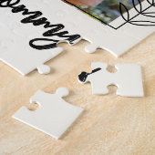 スクリプトタイポグラフィ私たちは母のフローラフレームの写真を愛 ジグソーパズル (側面)