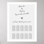スクリプトタイポグラフィ結婚のシーティングチャート ポスター (正面)