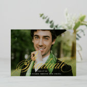 スクリプトタイポグラフィ院発表フォトカード 箔招待状 (立ち正面)