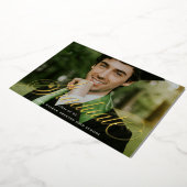 スクリプトタイポグラフィ院発表フォトカード 箔招待状 (回転した状態)