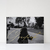 スクリプトタイポグラフィ院発表フォトカード 箔招待状