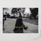 スクリプトタイポグラフィ院発表フォトカード 箔招待状 (正面)