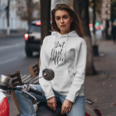 スクリプトタイポグラフィ「しかし、最初、コーヒー」 パーカ