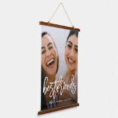 スクリプトタイポグラフィBestfriends写真 吊り下げ型タペストリー (傾斜あり)