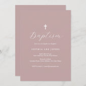 スクリプトダスティーバラピンクバプテモダンィス招待状 招待状 (正面/裏面)