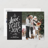 スクリプトチャルクボードラブピース&ジョイレタリング シーズンポストカード (正面/裏面)