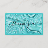 スクリプトティール（緑がかった色）の大理モダン石をありがとうターコイズ 名刺 (正面)