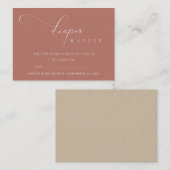 スクリプトテラコッタラストおむつラッフルベビーシャワー エンクロージャーカード (正面/裏面)