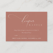 スクリプトテラコッタラストおむつラッフルベビーシャワー エンクロージャーカード (正面)