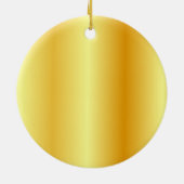 スクリプトテンプレートフェイク金ゴールドメタリックルッエレガントク セラミックオーナメント (裏面)