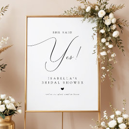 スクリプトデザインの結婚式前夜のお祝いウェルカムボード She Said Yes ポスター