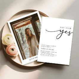 スクリプトトレンディーミニマルの結婚婚約写真 招待状