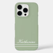 スクリプトネームミニマリストグリーンユーカリ Case-Mate iPhoneケース (裏面)