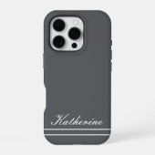 スクリプトネームミニマリストチャコールグレー iPhoneケース (裏面)