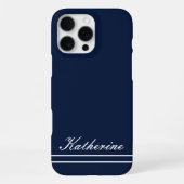 スクリプトネームミニマリストネイビーブルー iPhoneケース (裏面)
