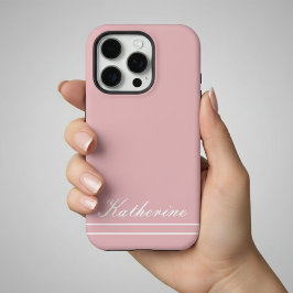 スクリプトネームミニマリストピンク iPhone 16 PROケース