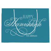 スクリプトハッピーハヌッカホリデイ ラージペーパーバッグ (正面)