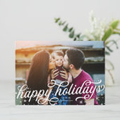 スクリプトハッピーホリデーズハンドレタリングフォトカード シーズンカード (スタンド正面)