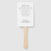 スクリプトハンド書タイポグラフィ結婚式 プログラム ハンドファン (裏面)