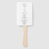 スクリプトハンド書タイポグラフィ結婚式 プログラム ハンドファン (正面)