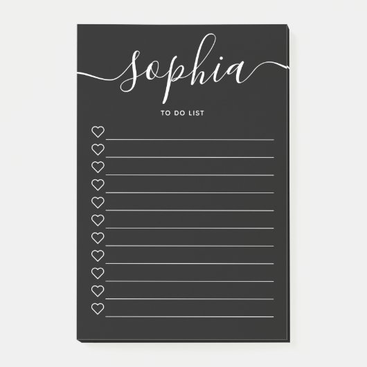 スクリプトハートブラックノートをリストするには ポストイット (正面)