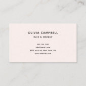 スクリプトハートミニマリストパステルピンク 名刺 (裏面)