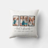 スクリプトハートモダンの数々の写真の最高の友人  クッション (裏面)