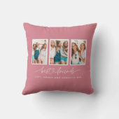 スクリプトハートモダンの数々の写真の最高の友人 クッション (裏面)