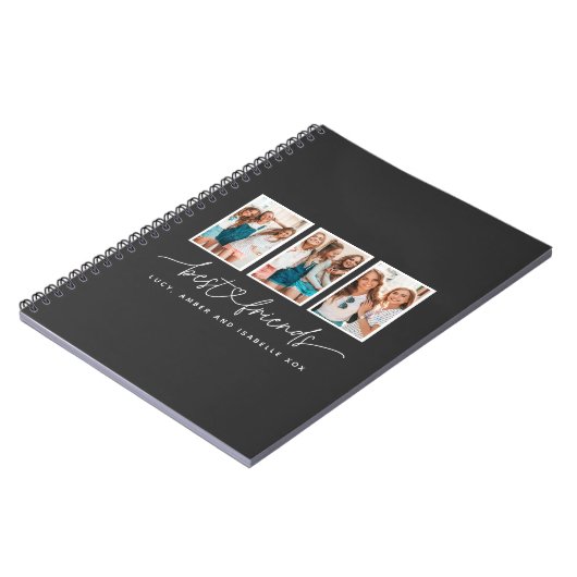 スクリプトハートモダンの数々の写真の最高の友人 ノートブック (左側)